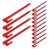 SUPVOX Robuste Campingheringe aus Kunststoff 100 Stück Rot Zeltpflöcke für Strand Garten Camping Korrosionsbeständig Leicht und Sichtbar für Zeltnetz und Pavillonverankerung