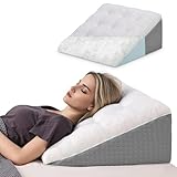 HAVARGO Keilkissen für Bett und Sofa-Doppelte Lage Memory Schaum Lesekissen-Ergonomischer Bettkeil für Reflux Schlafapnoe, Perfekt Rückenkissen für Rückenunterstützung beim Spielen -55X55X25cm