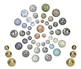 NETPROSHOP Schwimmkugeln, Dekokugeln schwimmend, Porzellan, Durchmesser 4-6-7,5 cm, Farbe:Gruen Blumen, Auswahl:7 cm