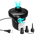 Madatop Elektrische Luftpumpe für Luftmatratze, 2 in 1 Luftpumpe Elektrisch für Aufblasen und Entleeren, Elektrische Pumpe mit 3 Düsen, perfekt für Luftmatratze, Outdoor-Camping, Schwimmring