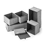 Navaris Aufbewahrungsboxen Organizer Ordnungssystem Stoffboxen - 6 Stück in verschiedenen Größen - für Kleiderschrank und Schubladen - faltbar