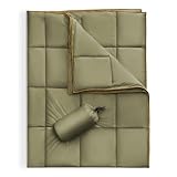 Sonive Campingdecke Reisedecke Ultraleicht,wasserdichte Decke,100% Nylon Warme Outdoor Decke Winddichte für den Außenbereich, leicht, verstaubar,71x101cm,Army Green