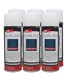 SDV Chemie Klarlack Spray seidenmatt 6x 400ml schnelltrocknend Acryl Sprühlack Autolack Felgen KFZ