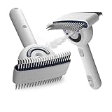Tierpflegebürste mit doppelseitigem Spray und UV-Sterilisation – 360° drehbare Rundnadel, Enthaarungskamm und Langhaarbürste, wasserdicht, wiederaufladbar – für lang- oder lockiges Fell