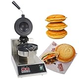 AUTUMFLATGAO Kommerzieller Burgermaker Aus Edelstahl, Burger-Waffeleisen Mit 5-Minuten-Timer, 50-300℃ Temperaturregelung, Für Mit Eiscreme Gefüllte Burger, Panini Und Sandwiches