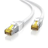 CSL - 2m CAT 7 Netzwerkkabel - Lan Kabel für 10 Gigabit High Speed Internetkabel, Hochgeschwindigkeits Ethernet Kabel, S FTP PIMF, 10 Gbps Cat.7 RJ45 - Switch Router Modem PC - 2 Meter Weiss