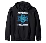 Künstliche Intelligenz Gehirn Digital Geek AI Nerd Lustig Kapuzenjacke