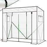 Sekey Gewächshaus Foliengewächshaus 200x170x77 cm, Tomatengewächshaus Balkon, Tomatenhaus Stabil, ,Gewächshaus Klein Tomatenhaus Balkon Outdoor - Stabil, Winterfest, Luftdurchlässig, Weiß