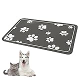 Haustier Futternapf Unterlage 30x50cm Kieselgur Saugfähige Hundematte rutschfeste Hundefuttermatte Langlebige Langsame Fresser Matte für Futter und Wassernäpfe Dunkelgrau