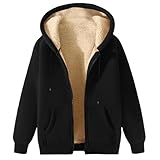 Qmfvqi Herren Winterjacke Warm Fleecejacke Winter Sweatjacke mit Kapuze Fleece Gefütterte Übergangsjacke Große Größen Kapuzenpullover mit Taschen Lässige Wintermantel mit ReißVerschluss Plüschjacke