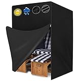 Molbory Strandkorb Schutzhülle Winterfest, Strandkorbhülle 420D Oxford Strandkorb Abdeckung Wasserdicht Strandkorbplane Strandkorb Wetterfest (135x105x175/140cm)