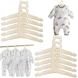 Kleiderbügel Kinder,Kinderkleiderbügel,10 Stück Holz Baby Kleiderbügel,DIY Kinder Kleiderbügel rutschfest Babykleiderbügel,Kleiderbügel Baby Aufbewahrung für Kleider Rock Hosen