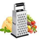 VMUTGA Vierkantreibe, Käsereibe, Reibe Edelstahl, Handreibe/Hobel/Zerkleinerer - 4 Reibeflächen, Küchenreibe,Praktische Gadgets für die Küche