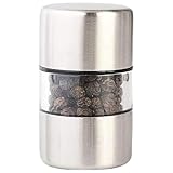 Salz- und Pfeffermühle – manuelle Salzmühle aus Edelstahl | Verstellbarer manueller Streuer, tragbare Salzmühlen für Grill, Picknick, Restaurants, Küche, Esszimmer, Hausmannskost, Gewürzwerkzeug