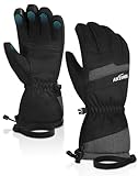 AXEVMEN Skihandschuhe Winterhandschuhe Fahrradhandschuhe Herren Damen (Grau, M)