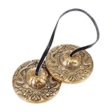 ifundom Läute Die Glocke Schlaginstrument Becken Vintage-trommelbecken Trommelbecken Der Alten Schule Glockenspiel Vintage Becken Glocke Hut Becken Yoga Glockenbecken Messing Golden