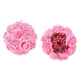 UKCOCO Hochzeitsrose Kugel Hängende Dekoration Für Feste Exquisite Kunstblume Vollpink Hochzeitsfeiern Partys Und Jubiläen Langlebig Und Elegant Im Design