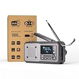 Acta Berg Kurbelradio DAB+/UKW | Notfallradio mit Kurbel & 5000 mAh Akku | Solar Radio mit Wecker | Handkurbel Blackout Notfallausrüstung | Als Taschenlampe & Ladegerät | SOS