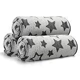 Nobleza 3er Set Hundedecke, S, 60 x 80 cm Katzendecke Flauschig, Weiche Fleece Haustierdecke für Katzen und Minihunde, Flanell, Schutzdecke für Sofa, Waschbar, Grau
