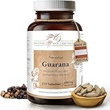 Guarana Tabletten 600mg | 210 Tabletten Paullina Cupana| Premium Qualität aus Österreich | Vegane Tabletten statt Kapseln ohne Zusatzstoffe | Guaranastrauch, Uabano, Brazilian Cocoa, Zoom, Guaraní