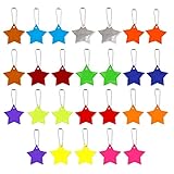 Esteopt 26PCS Sicherheits Reflektor Anhänger,Kinder Reflektor Anhänger,Stern Sicherheits Reflektor für Schultasche Rucksack Radfahren Gehen Laufen(13 Farben)