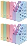 HAN Stehsammler KLASSIK 1601-20 in trendigen Farben / Zeitschriftensammler in klassischem Design / Zur geordneten Aufbewahrung von Dokumenten, Heften & Mappen bis Format A4–C4 (Pastell, 12 Stück)