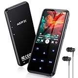 AGPTEK 64GB MP3 Player Bluetooth 5.3 mit 2,4' TFT Farbbildschirm, HiFi Musik Kinder MP3 Player mit Lautsprecher, Touch-Tasten, FM-Radio, E-Book, Aufnahme, Unterstützung bis zu 128 GB, Schwarz
