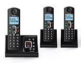 Alcatel Schnurloses Festnetztelefon mit Trio-Anrufbeantworter, F685, Schwarz