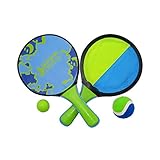 BEST SPORTING Beach Klettball Set in grün/blau I 2 Schlägern, 1 Beachball & 1 Catchball I Klett Spiele für Erwachsene & Kinder I Wurf Ball Spiel I Outdoor Spiele für Kinder I Wurfspiele für Draußen
