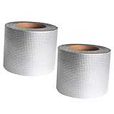 Healifty 2 Rollen Wasserdichtes Klebeband Dachrinnenstreifen Dichtungsmittel Dichtungsmittel Wetterkleber Butylband Klebriges Aluminiumfolienband Klempnerband Fensterdichtungsband