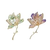 Set Von 2 Stilvollen Hibiskus Broschen Set Zeitgenössische Hibiskus Broschen Schmücken Für Trendige Frauengarderobe Daily Pendelschmuck Schmuck