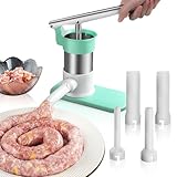 Wurstfüller Edelstahl, Wurstfüllmaschine Wurstpresse, Hebelwurstmaschine mit 4 Größen Wurströhren, Manuelle Wurst Maschine für den Heimgebrauch, Wurst Machen