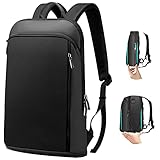 Rucksack Herren Damen | Schlank und Erweiterbar Laptop Rucksack | Anti Diebstahl Tasche Schulrucksack mit USB-Anschluss und Laptopfach für 15 15,6 16 Zoll Notebook -Dunkles Schwarz