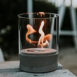 Das Original-B-Ethanolfeuer der Beske-Manufaktur | Tischkamin für den Betrieb mit Bioethanol | Modell 'Yali' | Ø14 cm, Höhe 19 cm | Stabiler Glaszylinder für stimmungsvolles Feuer