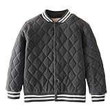 Steppjacke für Jungen für Kinder, isolierter - Wintermantel, Bequeme stylische Oberbekleidung für Schule Freizeit (Grey, 5-6 Years)