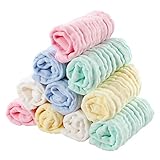 EXTSUD Baby Waschlappen, 10er Musselin Spucktücher Baby 25x25cm Mulltücher Baumwolle Moltontücher Handtücher Weiche Gesichtstücher Neugeborene Baby Wipes(Farbig)