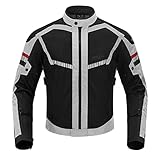 BORLENI Motorradjacke Sommer Herren Atmungsaktiver Panzerschutz Hochglanz Reflektierend Geeignet für Frühling Herbst