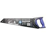 STROXX® Handsäge 450mm |schwarz| Fuchsschwanz | Holzsäge | Ergonomischer Griff | mit 45° und 90° Anschlag | gehärteten Verzahnung | Spezialsäge für feine Tischlerarbeiten, Holz und Laminat