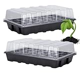 2X XXL Anzuchtkasten Anzuchtgewächshaus 27 x 19 cm - Anzucht Mini Gewächshaus - Anzuchtbox schwarz - Aussaatschale für Pflanzen