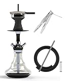 NOBLE HOOKAH Shisha Set Klein Shisha Mini Shisha to go mit Hochwertigem Zubehör - mundgeblasene Flasche 1 Schlauch