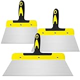 3 Stück Flächenspachtel, Breitspachtel Set 20 cm 25cm 40cm Profi Edelstahl BreitspachtelWandwerkzeuge Trockenbau Finishing Glättungsspatel Spachtel zum Verputzen von Wänden