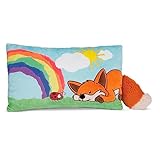 NICI Kissen Fuchs Fridalie 43 x 25 cm – rechteckiges Kuschelkissen aus weichem Plüsch, Dekokissen mit Fuchs, Marienkäfer und Regenbogen für Kinder & Erwachsene, 49163, tolle Geschenkidee, bunt