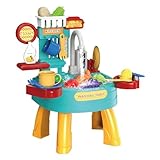 Stellen Sie sich vor, Waschbecken, Spielzeug für Kinderwaschbecken - Fließendes Wasser, Geschirr, Waschbecken, Spielzeug, Geschirrspüler,Geschirrspülspielzeug, multifunktionales Rollenspielset-Zubehör