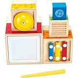 Hape Sechsteiliger Musik-Stapelwürfel aus Holz, mit 5 Instrumenten, ab 18 Monaten