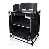 your GEAR Tanaro Outdoor Küche mit Windschutz 2 Fächer Schrank Campingküche Outdoorschrank Campingschrank 76 x 53,5 x 83/107 cm