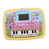 GALPADA Elektronisches Lernpad für Kleinkinder LED Bildschirm Spanisches Alphabet Interaktives Lernspielzeug mit Musik und Wörtern Kompakter Lerncomputer für Vorschulkinder
