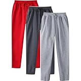 3er Packjogginghose Herren reine Farbe Casual Straight Cylinder hose Regular Fit Freizeithose Baumwolle Herrenhose Lang Arbeitshose Stretch Stoff Hose Elastische Taille mit Taschen Relaxing Chinohose