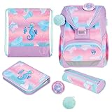 Herlitz Kinder Ultralight Plus Grundschulranzen, Rosa, Flieder, Hellblau