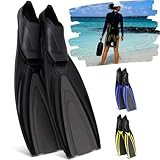 Khroom Schnorchelflossen für Erwachsene 36-47 | Hochwertiges Produkt hergestellt in Italien | Taucherflossen für Frauen/Männer | Schwimmflossen Erwachsene zum Schnorcheln (Schwarz, 42-43)