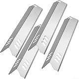 FACULX Verstellbare Edelstahl-Heizplatte, für Aromastange, Brennerabdeckung, Hitzeschild, Zelt-Ersatzteile für BBQ-Gasgrills, 4 Stück, Silber